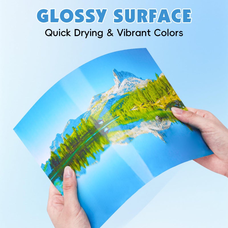 NUITPY 150 Sheets Glossy Photo Paper, 8.5in x 11in Inkjet Photo Printer Paper, Picture Paper for Photos, Calendars, Brochures, Cards, Menus(200gsm / 54lb) - Image 5